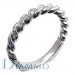 H-2058B Hand Crafted, Twisted, Square Shank, Micro Pave Diamond Wedding Ring