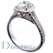 Hand Crafted Split Shank Two Row Micro Pave Set Diamond Engagement Ring Semi Mount With Halo for Cushion Center