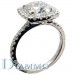 Pave Set Engagement Ring for Round Center with Cushion Halo