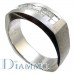 Invisible Set Princess Cut/Baguette Diamond Gents Ring with Square Shank