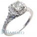 Split Shank Micro Pave Engagement Ring Semi Mount with Halo for Cushion Center