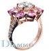 Pave Set Split Shank Diamond-Pink Sapphire Ring
