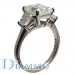  Three Stone Diamond Engagment Ring Semi Mount with Traps on the side for Emerald Cut Center