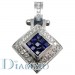 H-408S Diamond and Invisible Set Sapphires Pendant