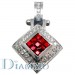 H-408R Diamond and Invisible Set Rubies Pendant