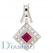 H-409R Diamond and Invisible Set Rubies Pendant