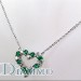 H-414E Prong Set Diamond/Emerald Heart Necklace
