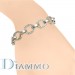 H-885 Pave Set Diamond Oval Link Fashion Bracelet