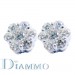 H-996-E Round Shape Cluster Diamond Stud Earrings