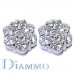 H-997-E Round Shape Cluster Diamond Stud Earrings